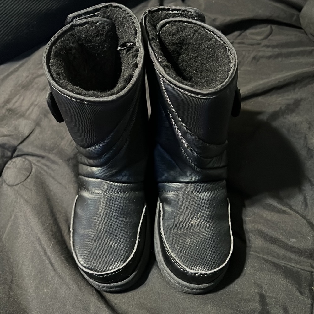 RUGGED EXPOSURE YOUTH KIDS BLACK SNOW BOOTS WITH VELCRO CLOSING - WINTER BOOTS